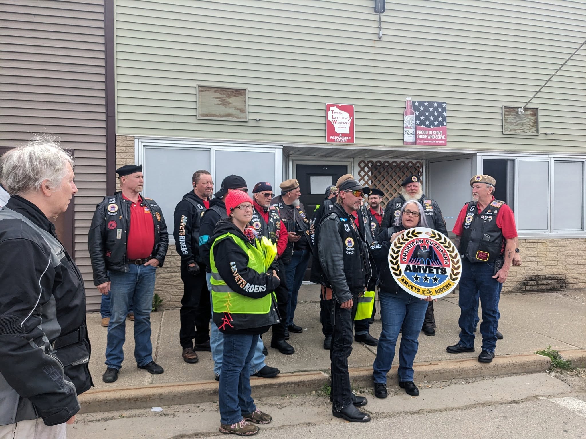 Amvets Post 1776 with their now painted original sign